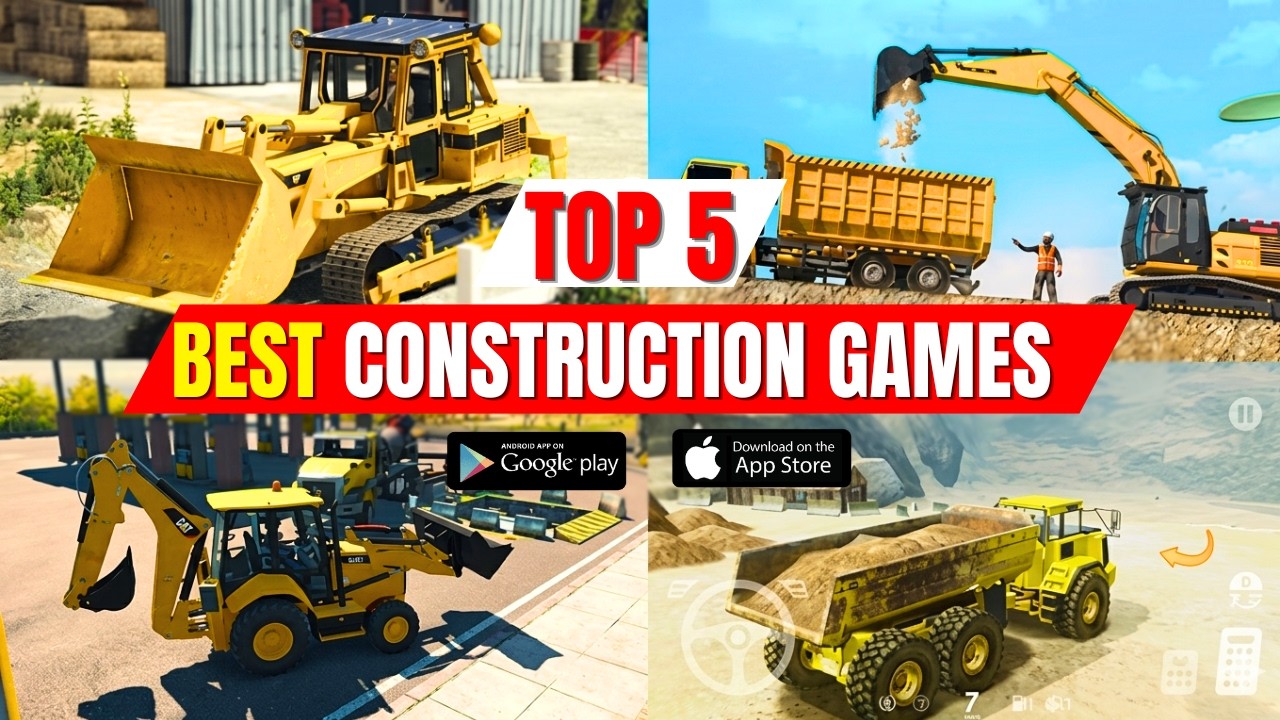 TOP 5 Construction Games for Android | Construction simulator (Offline)