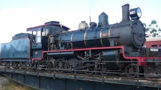 C17 967 Spirit of the Mary Valley being turned around on the turntable & reversing to its carriages