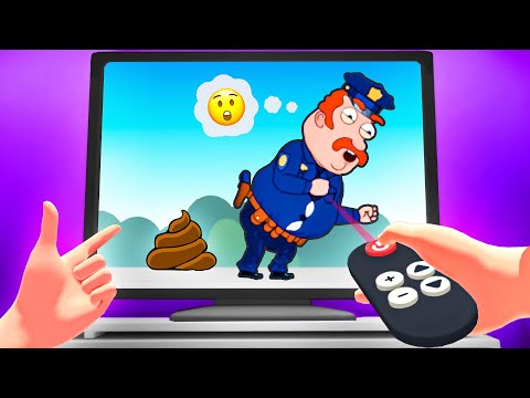 MAGIC TV REMOTE Makes a Police Man POOP On the Floor in VR! - Playroom