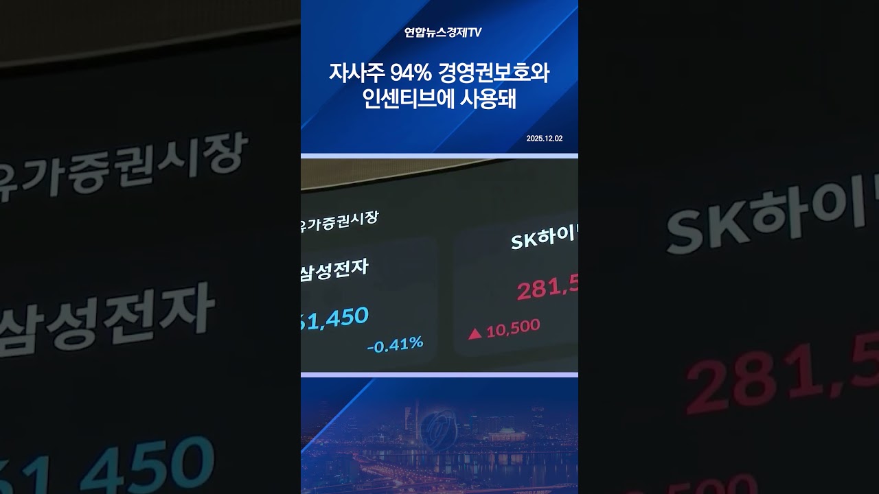자사주 94% 경영권보호와 인센티브에 사용돼