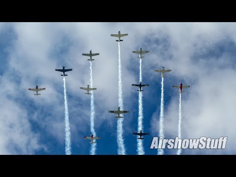 Mass Warbird Formations - EAA AirVenture Oshkosh 2017