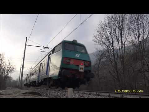 TRENO REGIONALE IN TRANSITO SULLA CUNEO LIMONE Pte. - LUN. 17 - 2 - 2020.