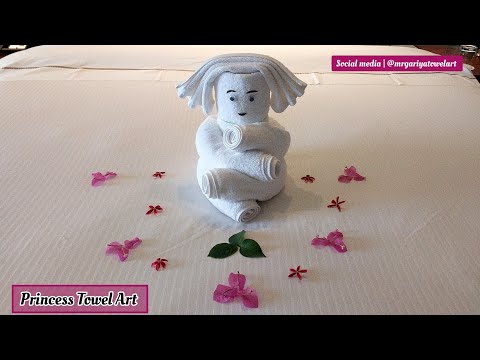 towel art | how to make towel art princess | simple decorative towel folding