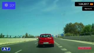 Driving from Algeciras to La Línea de la Concepción (Spain) 1.04.2017 Timelapse x4