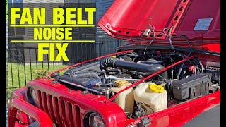 Fanbelt Squeal // Jeep Wrangler // See later video Harmonic Balancer Failure