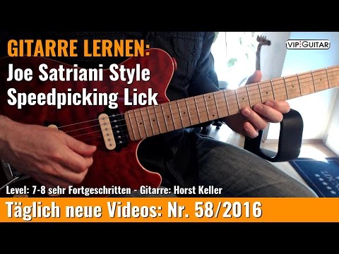 ✪ GITARRE LERNEN: Joe Satriani Style ►Speedpicking Lick