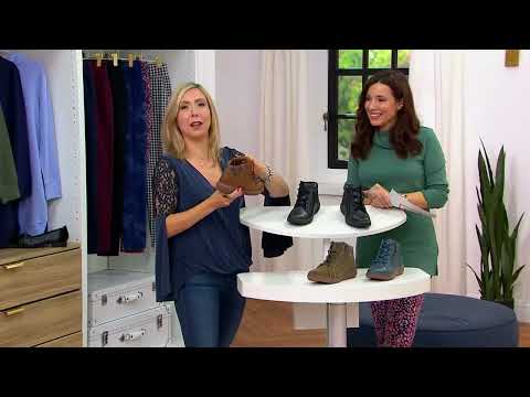 Clarks Collection Leather Lace-Up Ankle Boots - Caroline Park on QVC