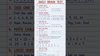 Daily Brain Test 🧠 | Can You Solve It?