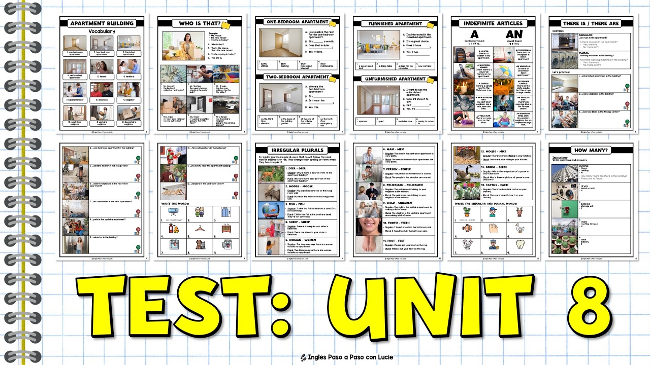 Examen de Inglés Básico | There is There are, Indefinite Articles - A/An y Plurales Irregulares