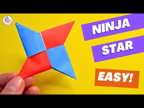 🥷🏻🌟How to Fold Origami Ninja Star (Paper Shuriken) - SLOW Easy Step by By Tutorial!