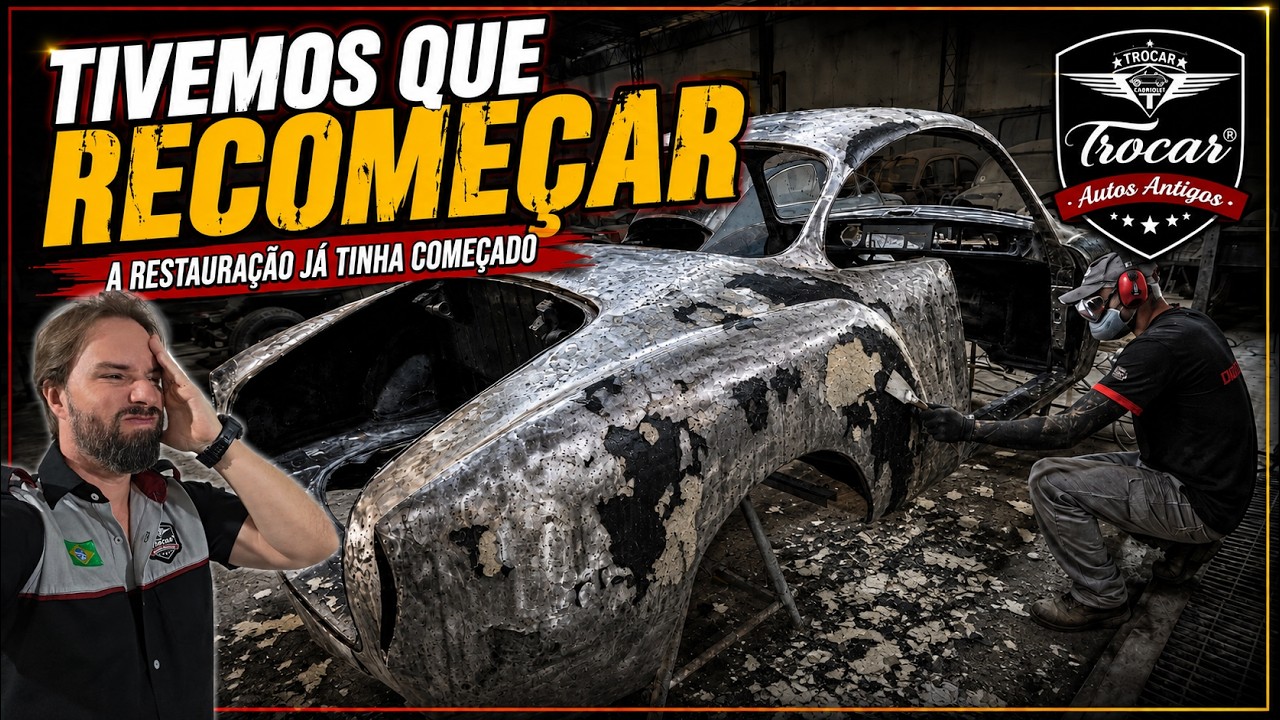 A restauração desse Karmann Ghia 1967  já tinha começado… mas não dava para continuar...
