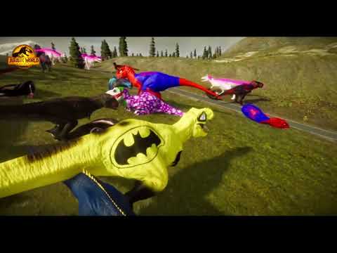 BATMAN T-REX vs SUPERMAN TREX DEATH RUN EVOLUTION of DINOSAUR | Strongest Dinosaur Jurassic World 2