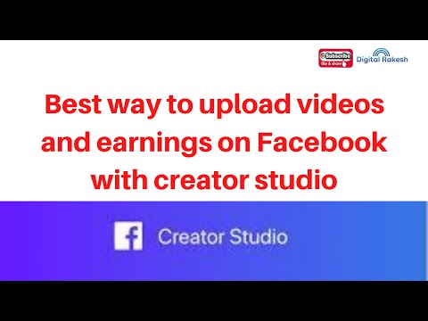 Best way to upload videos and earnings money on Facebook with creator studio 2020
