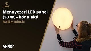 Nedes Mennyezeti LED panel (50 W - kör) hullám mintás - távirányítható
