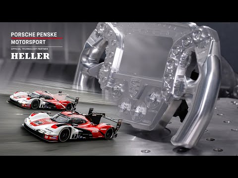 CNC machining a Porsche 963 steering wheel 🔥🏁 // HELLER HF 3500