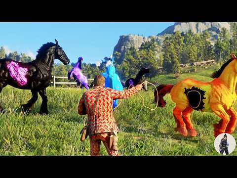 Arthur Morgan Discovers and Tames 4 Rare Fantasy Horses in the Heartlands!