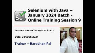 Selenium WebDriver with Java - Jan24 Batch - S#9 #coding #java #selenium #seleniumautomation #testng