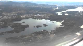 preview picture of video 'Landing at BGO, Bergen Norway Flesland Lufthavn, LH 868'