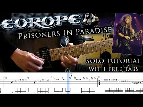 Europe - Prisoners In Paradise guitar solo lesson (with tablatures and backing tracks)