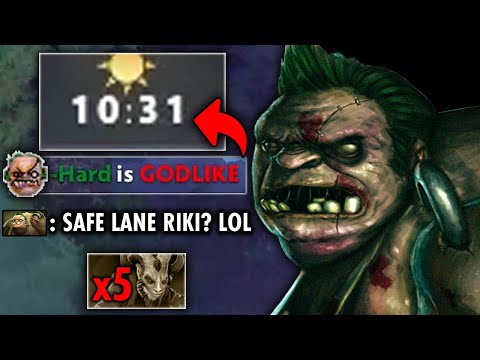 SAFELANE RIKI?? LOL!!! INSANE 10MINS GODLIKE NEW PUDGE GOD IS HERE | GENIUS PUDGE