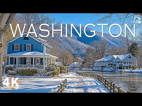 Washington Winter 4K UHD ❄️ Snowy Mountains, Frozen Forests & Pacific Northwest Serenity