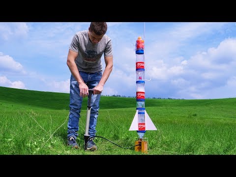 Bau einer leistungsstarken Zweistufen-Wasser-Rakete mit Fallschirm