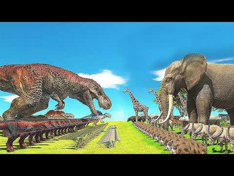 MODERN MAMMALS VS CARNIVORE DINOSAURS | Who do you think will win ? | Animal Revolt Battle Simulator