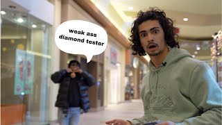 Diamond testing in public leading to message by cute asian guy!