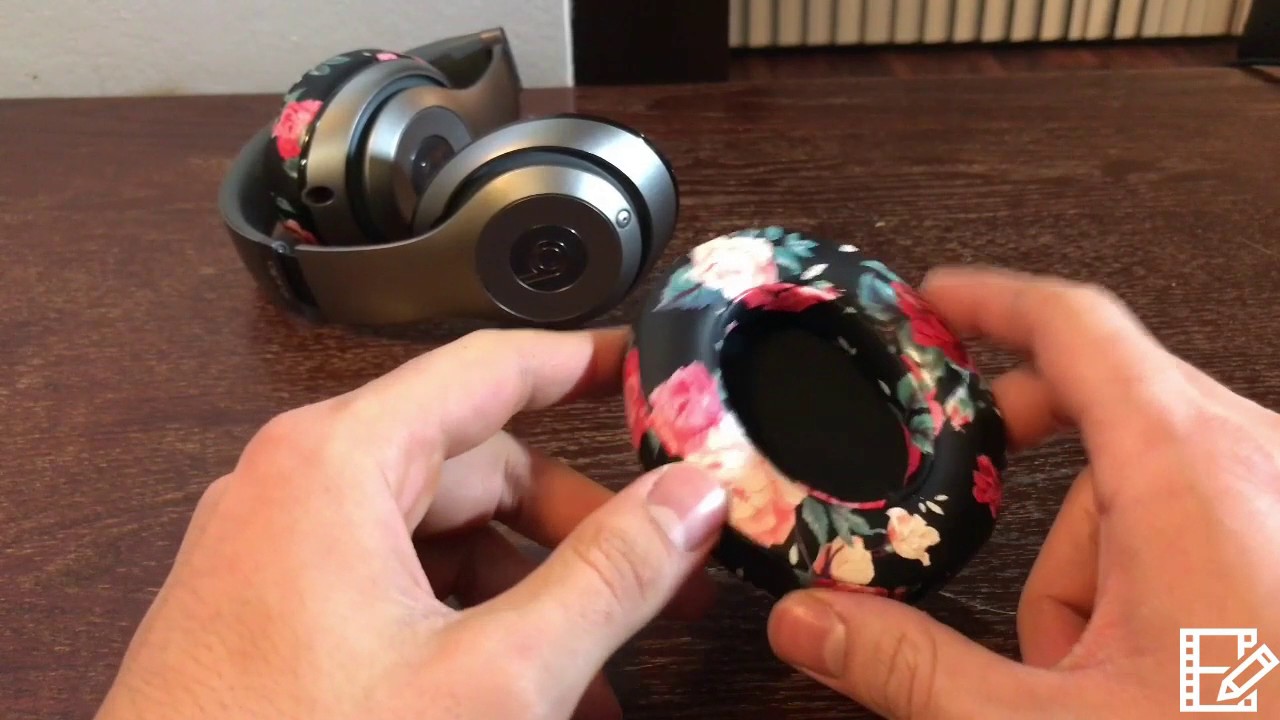 Cipher.v Replacement Ear Cushion Pads Cover Compatible with Beats Studio 2.0 Wireless/Wired and Studio 3.0 Over Ear Headphones only by Dr.DRE-1 Pair(Floral Black)