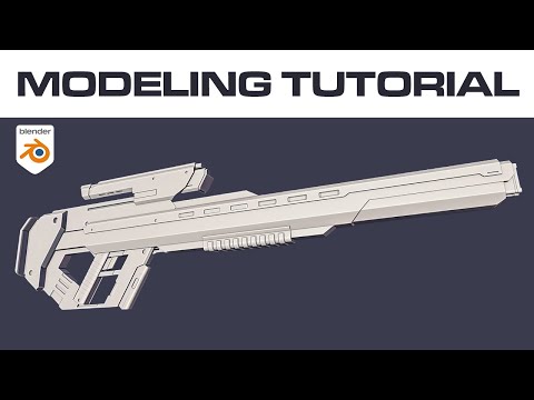 Blender Hard Surface Modeling Tutorial - Scifi Rifle Concept