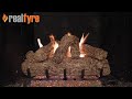 Real Fyre 24" Rustic Oak ANSI Certified Vented Propane Gas Logs Set with On/Off Automatic Pilot Kit