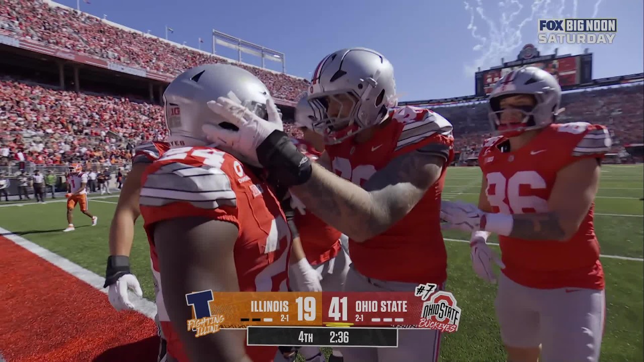 TOUCHDOWN JA'KOBI JACKSON | Illinois Fighting Illini 19-42 Ohio State Buckeyes | College Football
