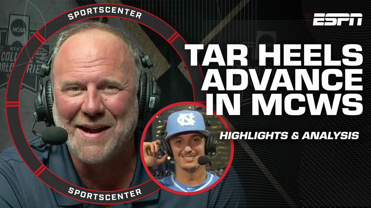 Colin Hynek reacts to Tar Heels advancing in MCWS + PREVIEWING UNC vs. West Virginia | SportsCenter