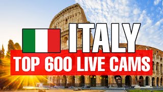 🔴 600 TOP LIVE CAMS from Italy with "Dolce Vita" relaxing Music ☕ and Map | Skyl