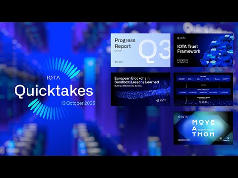 IOTA QuickTakes 13.10.2025: Trust Framework, DPP Demo, European Sandbox, Q3 Report, MOVEATHON Europe