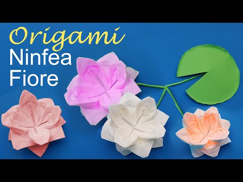 Origami: fior di loto, fiore di ninfea, come fare un fiore con un tovagliolo