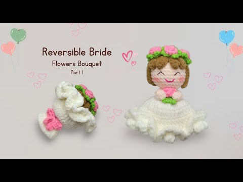 Mini Reversible Bride Bouquet Crochet (1/2) | Easy Wedding DIY Tutorial