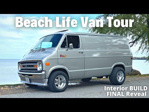 VAN TOUR | Incredible BEACH Inspired 1978 DODGE STREET VAN Tour | DIY VAN LIFE INTERIOR