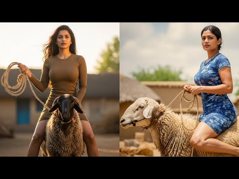 Women riding sheep نساء يركبن الأغنام  #sheep #نساء يركبن الأغنام