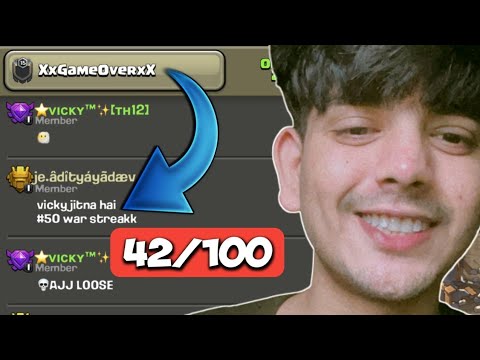 42/100 War Win Streak , Full War Recap , Live Attacks & Much More - Clash OF Clans !!