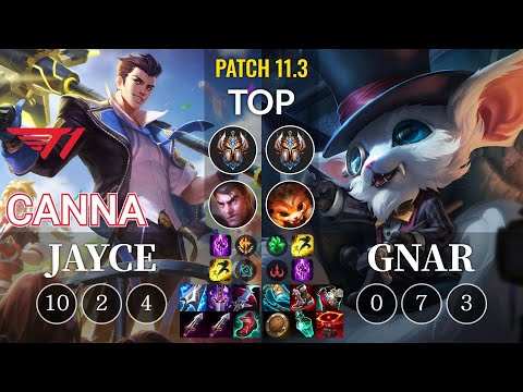T1 Canna Jayce vs Gnar Top - KR Patch 11.3