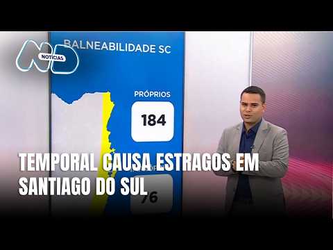 Temporal no Oeste de SC causa danos em Santiago do Sul