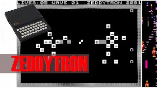 Zeddytron on the ZX81. Gameplay of this new version of Robotron.