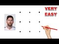3X3 dots turns into Lionel Messi Drawing // Easy Lionel Messi Drawing
