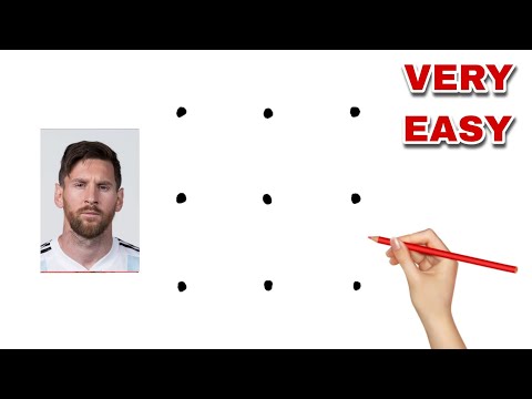 3X3 dots turns into Lionel Messi Drawing // Easy Lionel Messi Drawing