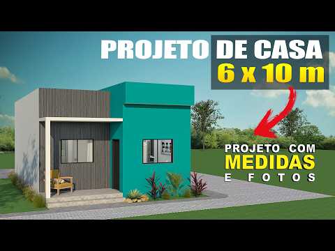 A small house with an incredible 6x10 meter floor plan, featuring 2 bedrooms and a winter garden.