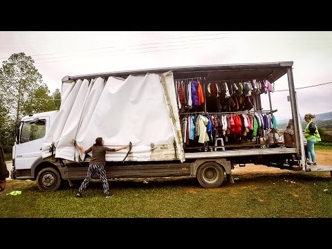 Mobile Truck Shop | Free clothes for Refugees
