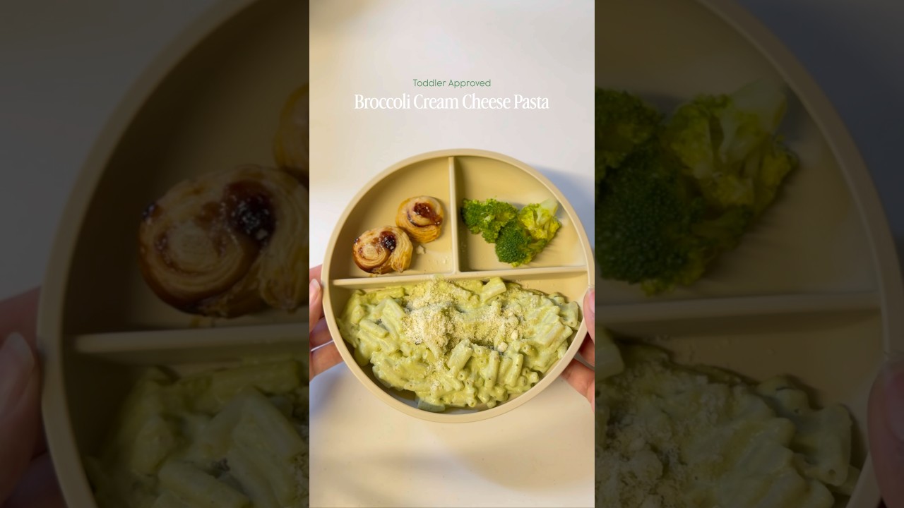 Broccoli cream cheese pasta! 🥦 #babyfood #toddlermeals #dinnerideas #healthyrecipes #easydinner