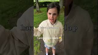 Inflation hit this girl hard and she did not like it 😂 (9 quid for 2 ice creams) #funny #viral #kids