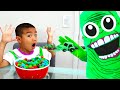 Eric Pretend Play Story about Green Slime Monster | Funny Kids Sci-Fi Video